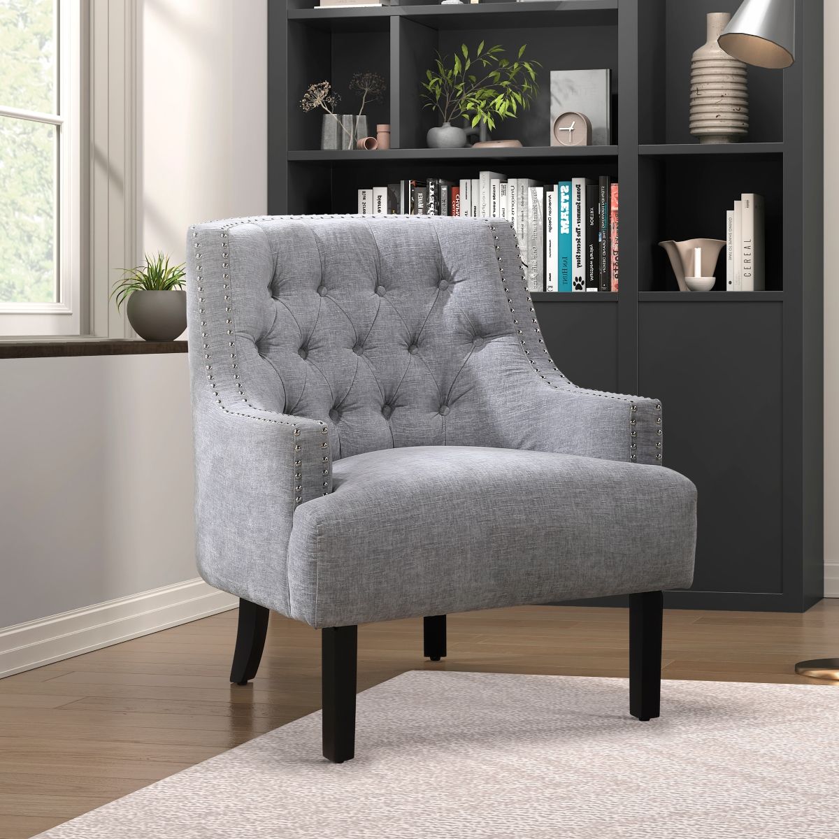 Charisma - Chenille Accent Chair - Gray