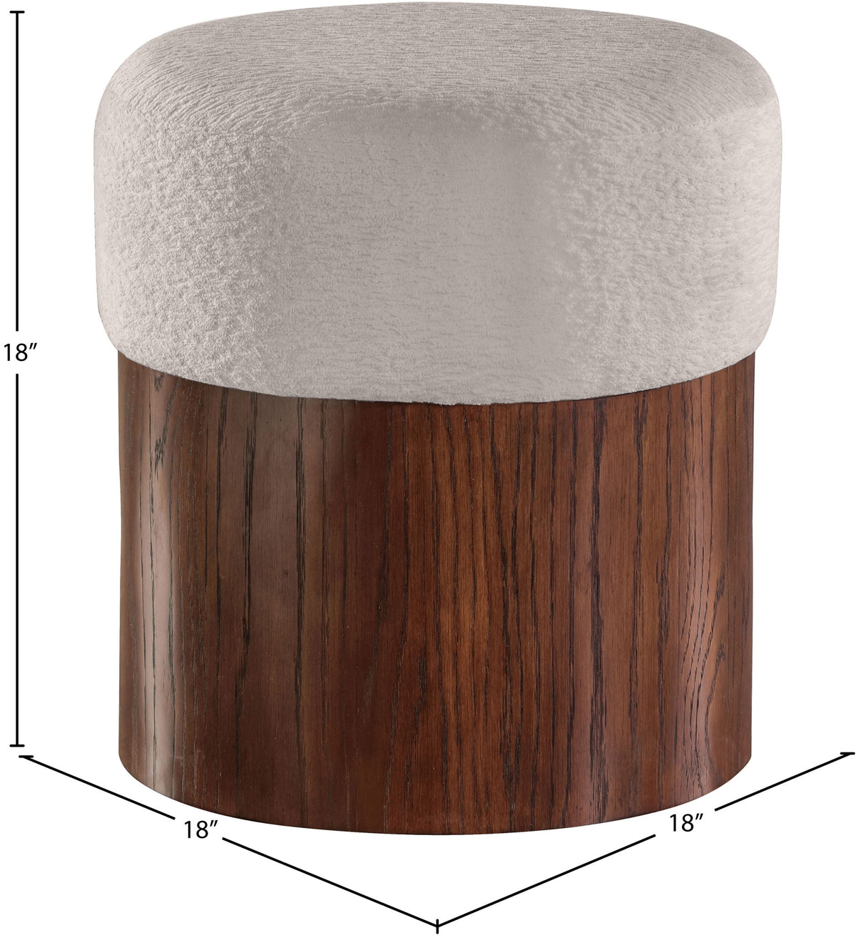 Nimes - Ottoman / Stool With Brown Base