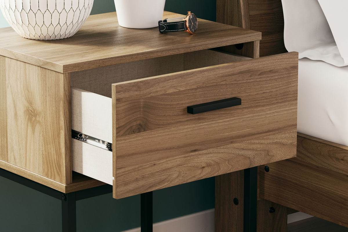 Deanlow - One Drawer Night Stand - Honey