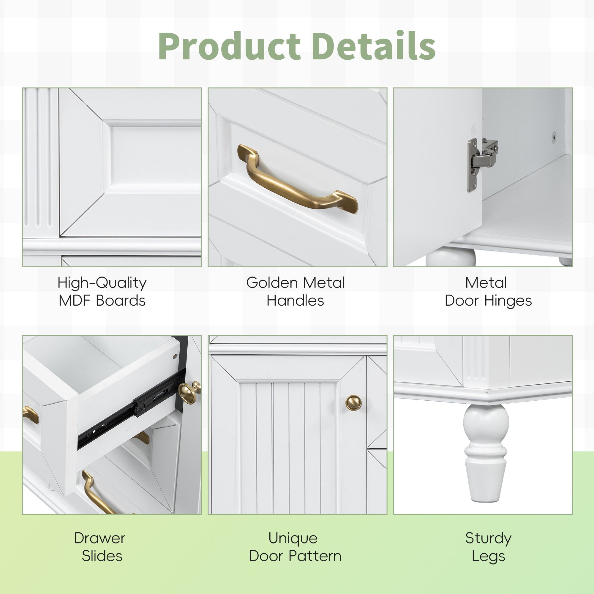 Bathroom Vanity With Sink, Flip-Out Top Drawer, Soft Close Doors, 2 Storage Drawers