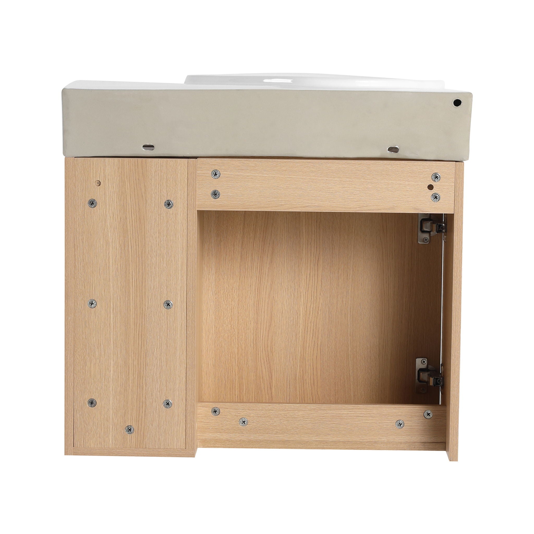 26" Wall Mounted Bathroom Vanity With Sink & Soft Close Door - Oak