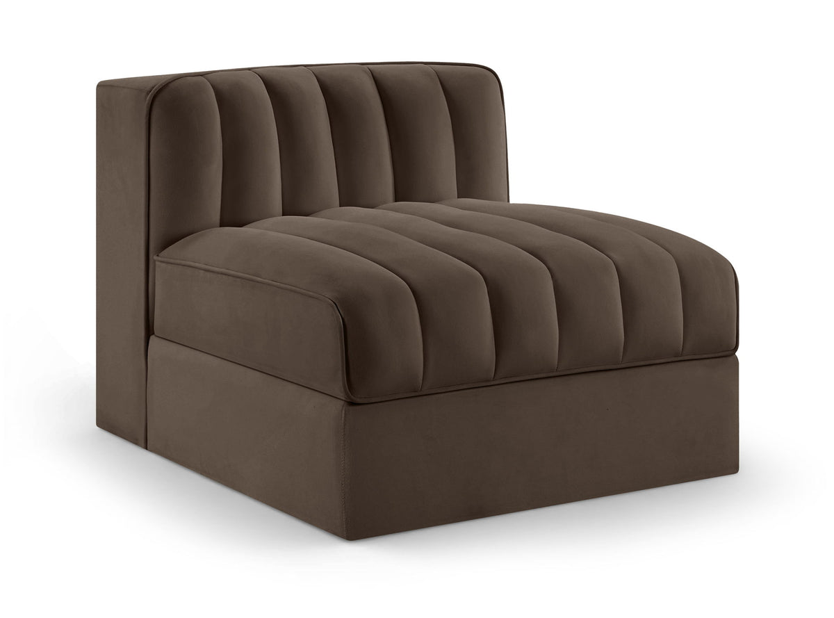 Rummi - Velvet Performance Fabric Upholstered Modular Armless Chair