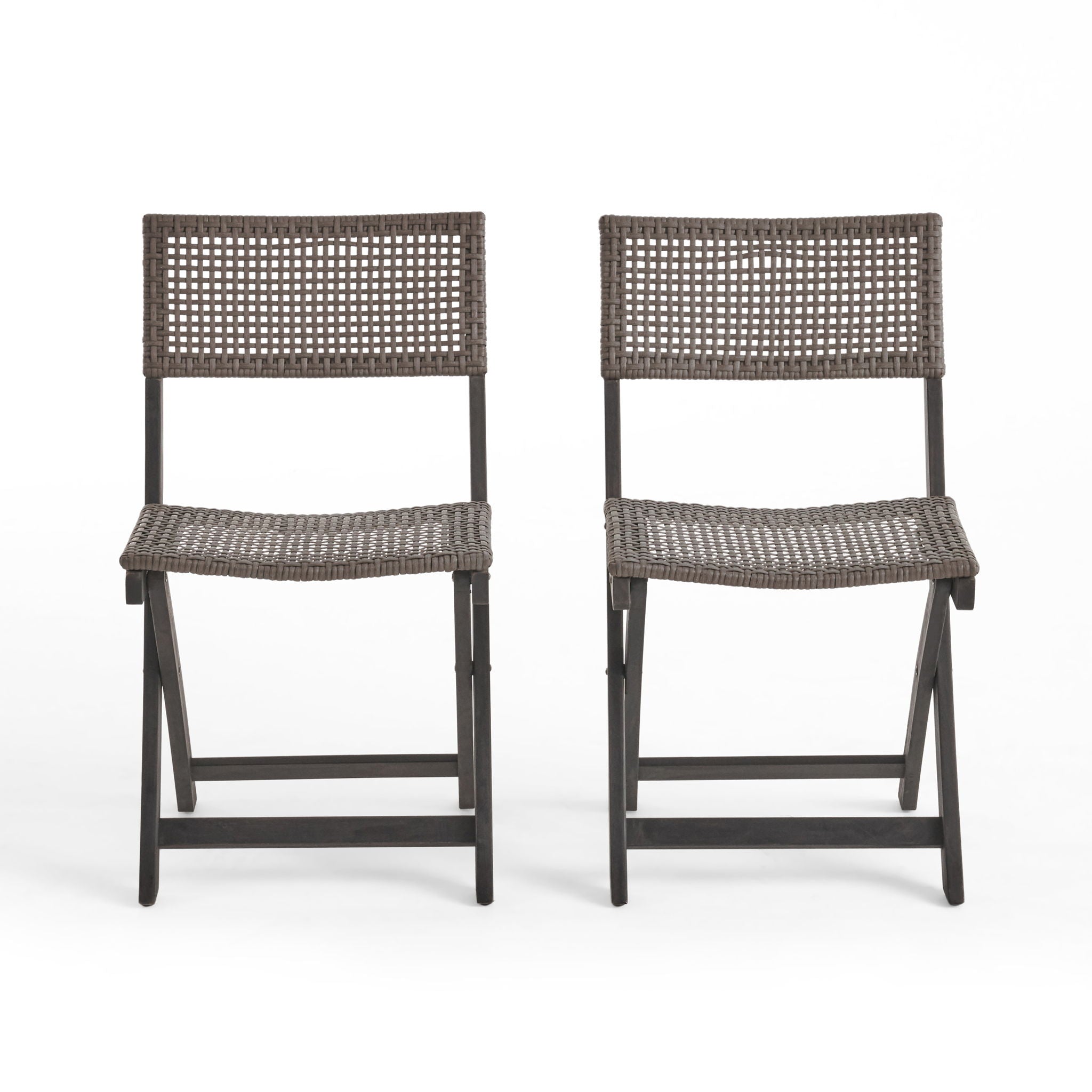 Bistro Foldable Chair With Wicker Backrest
