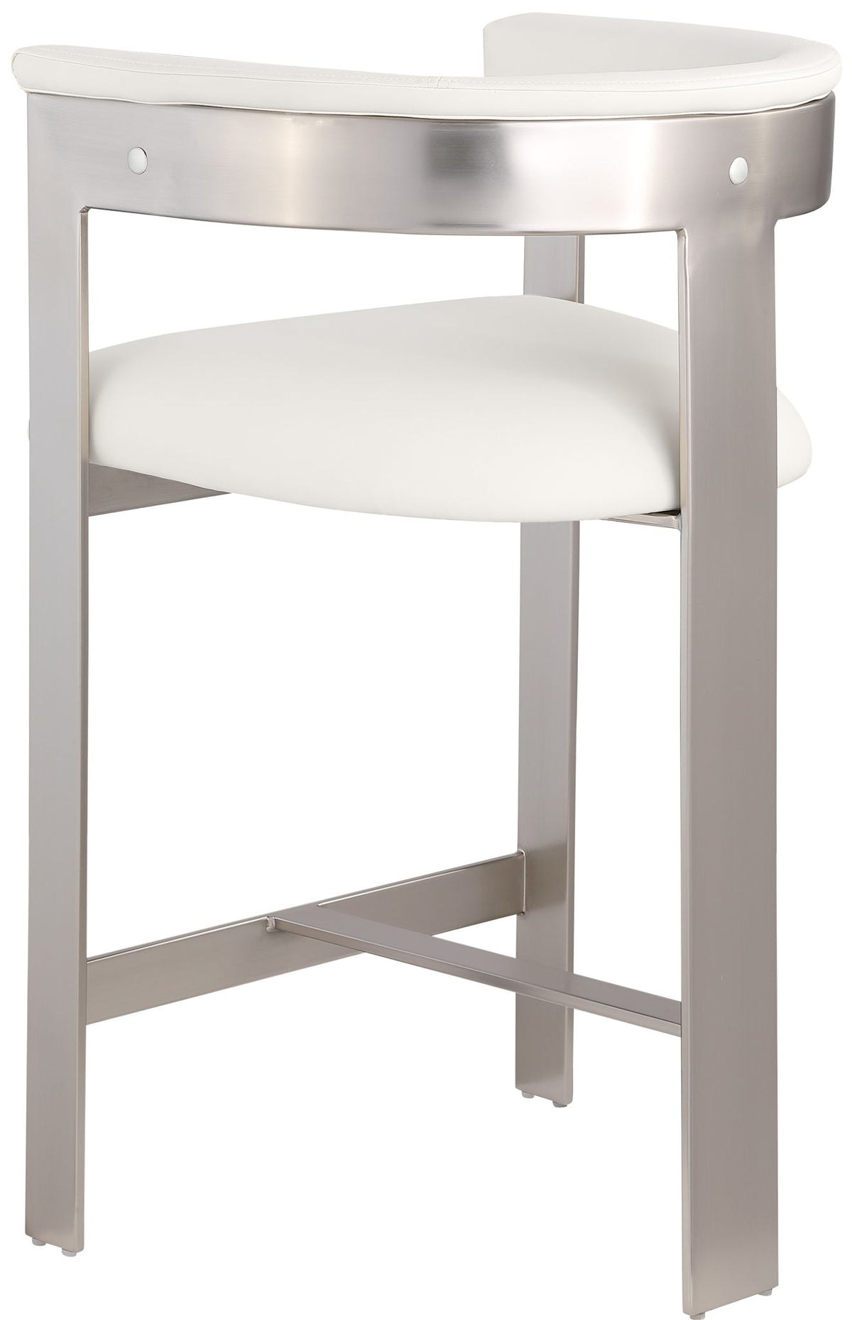Romeo - Faux Leather Counter Stool With Silver Base (Set of 2)