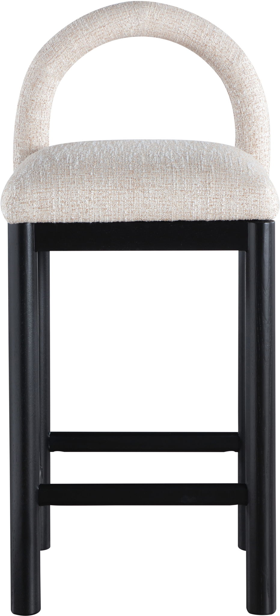 Conrad - Linen Counter Stool With Black Legs