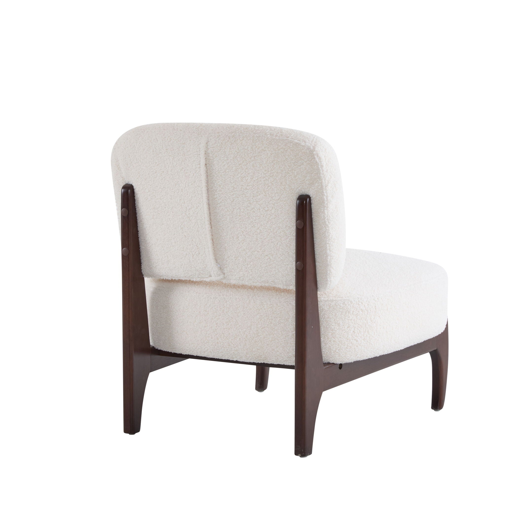 Modern Boucle Lounge Chair With Solid Wood Frame, Soft And Durable Boucle Upholstery - Beige