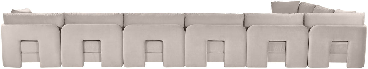 Hammond - Velvet Performance Fabric Upholstered 8 Piece L-Shaped Sectional