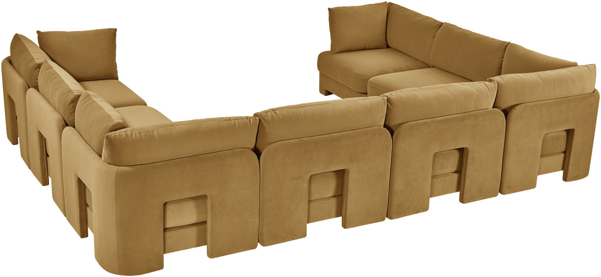 Hammond - Velvet Performance Fabric Upholstered 8 Piece U-Shaped Sectional