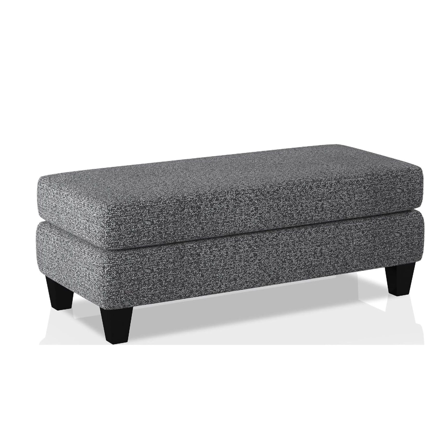 Ottoman With Plush Seat Living Room Furniture - Gray