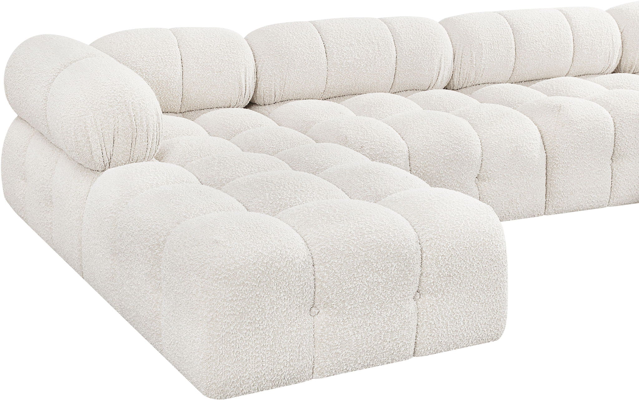 Ames - 7 Piece Boucle Fabric Modular L-Shaped Sectional