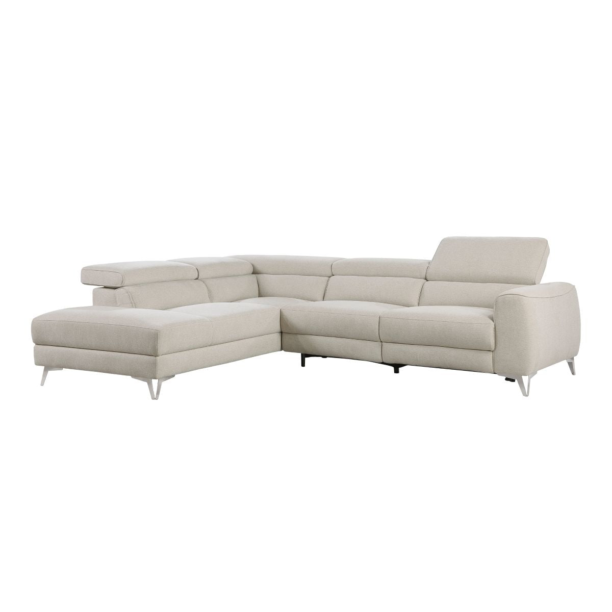 Bienvenue - 2 Piece Power Reclining Sectional With Left Chaise - Beige