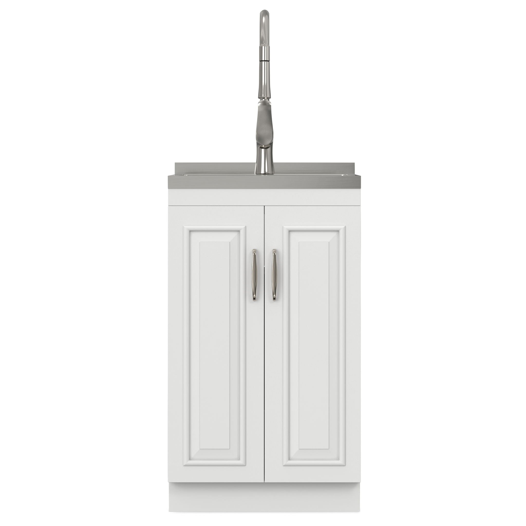 Darwin - Laundry Utility Sink And Cabinet With Sink And Pull Out Faucet - White