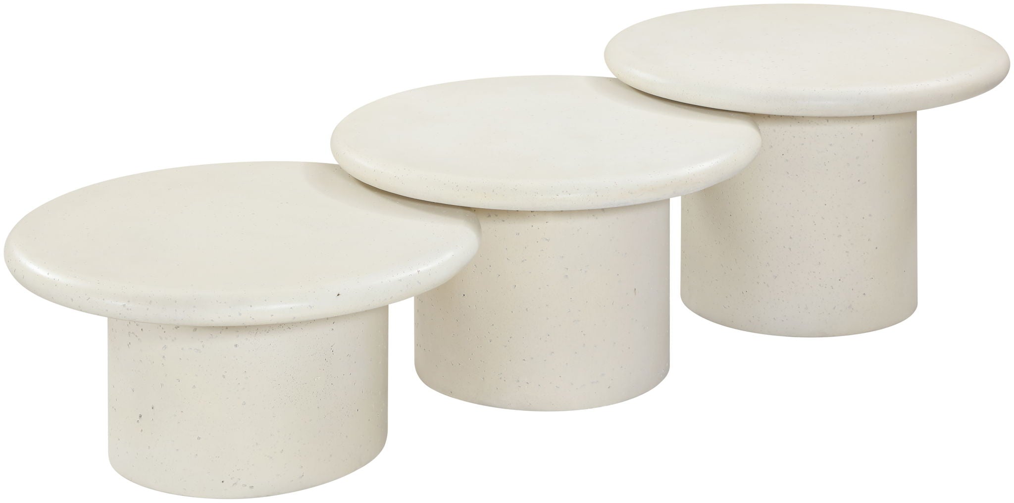 Emara - 3 Piece Concrete And Fiberglass Indoor / Outdoor Coffee Table