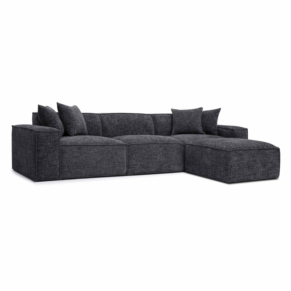 Mindy White Chenille Basketweave Modular Sectional