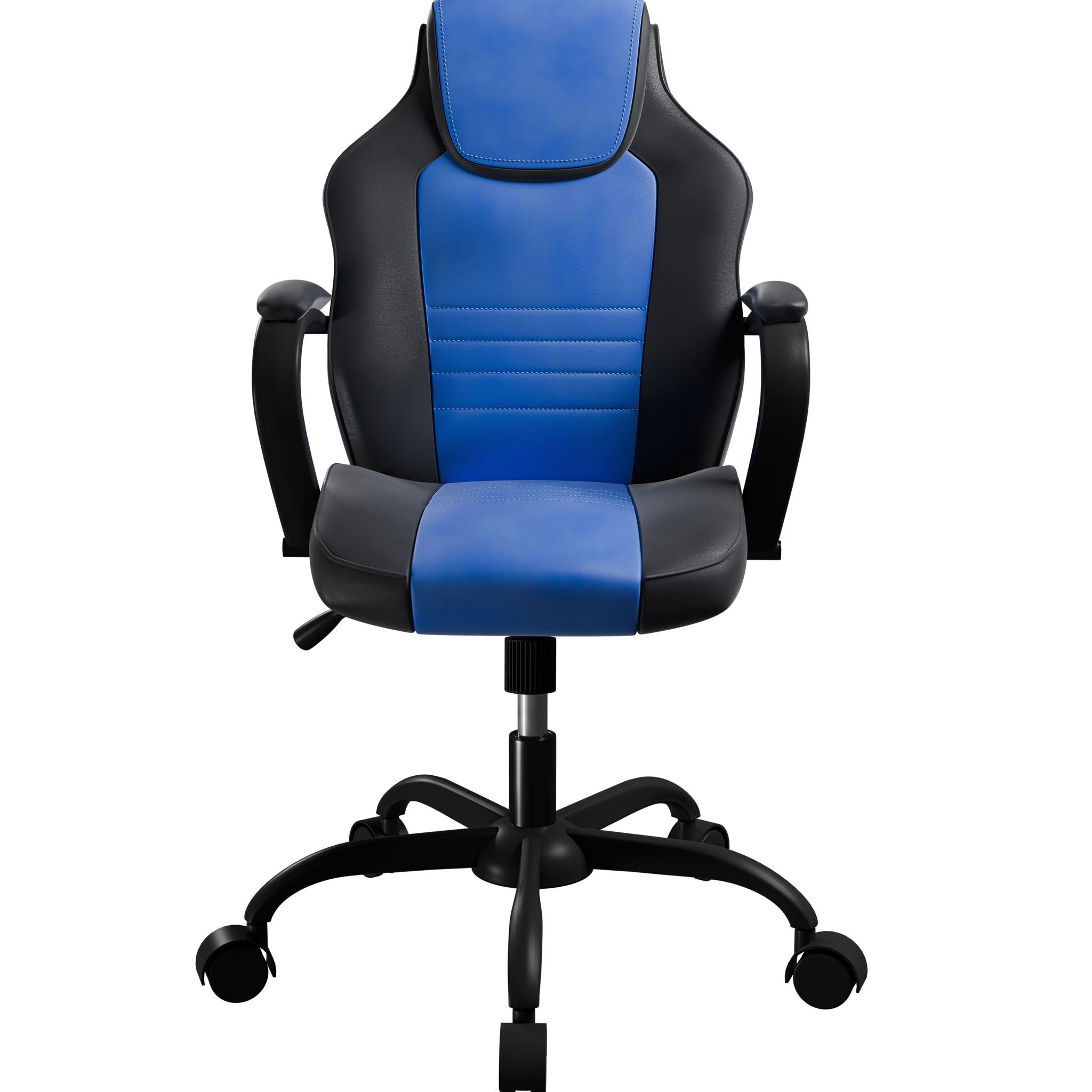 Gaming Office Chair With Adjustable Height Armrests - Black / Black / Blue / Blue