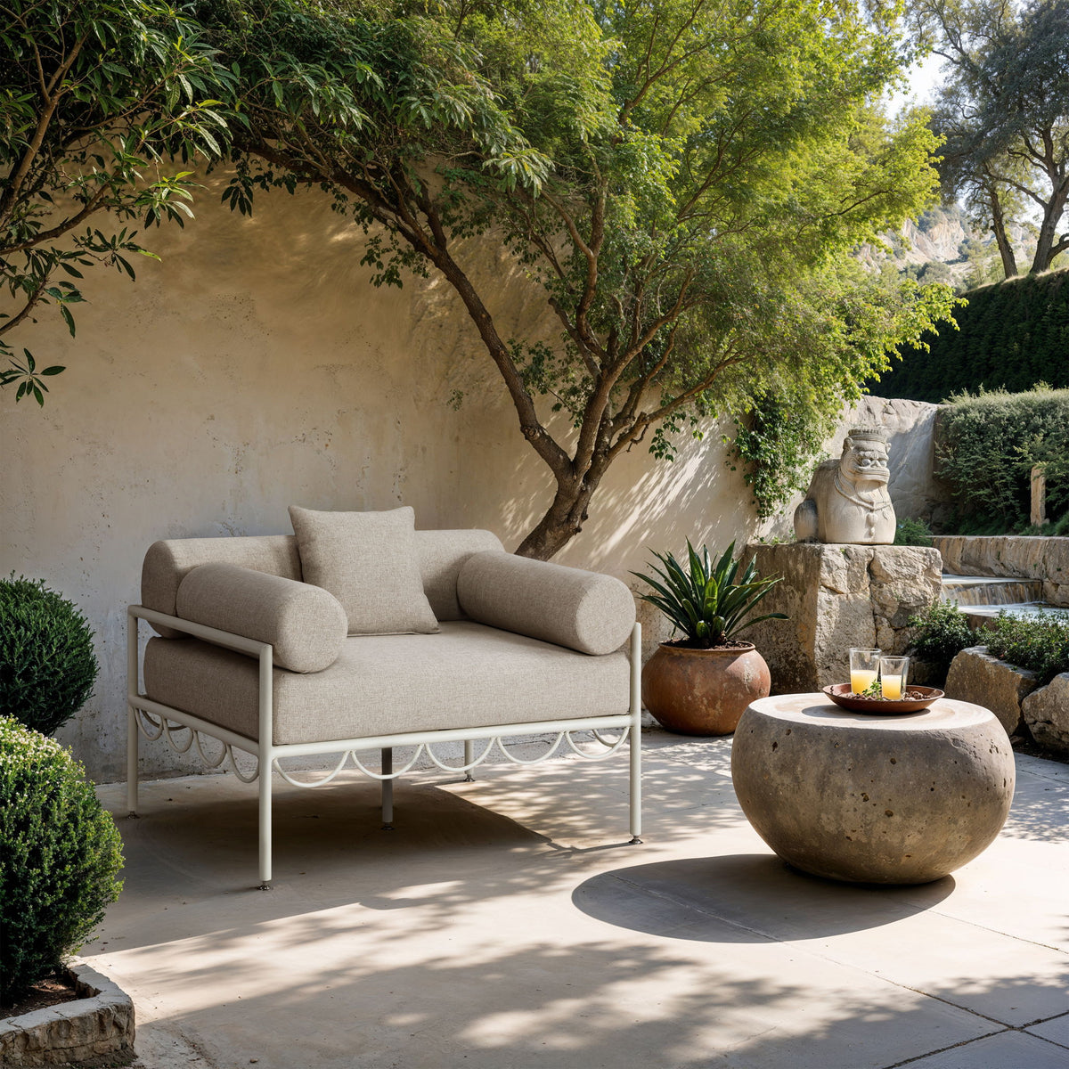 Portofino - Resilient Water Repellent Fabric Upholstered Outdoor Patio Chair