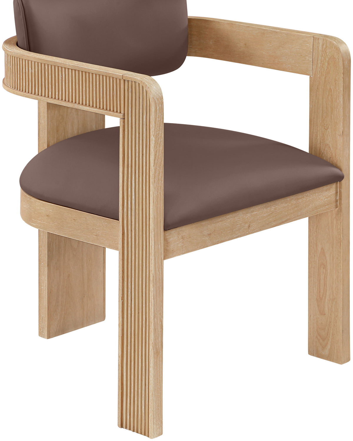 Sacha - Vegan Leather Upholstered Dining Chair With Natural Base (Set of 2)