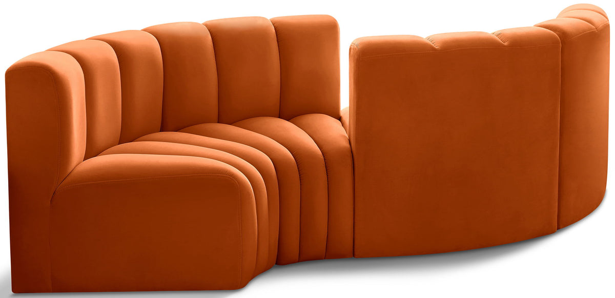 Arc - Velvet 4 Piece Curved Modular Sofa