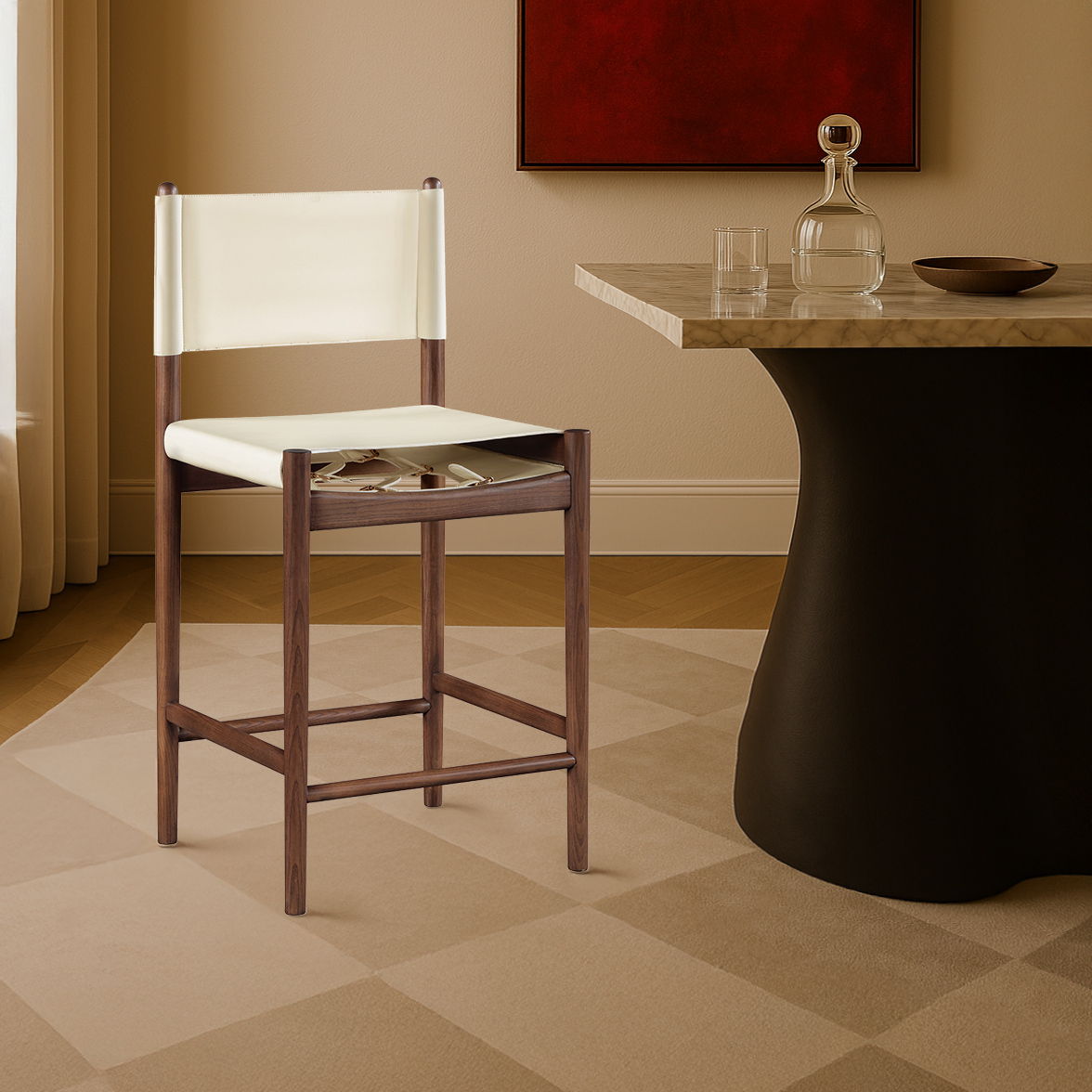 Rawlins - Counter Stool - Walnut Frame