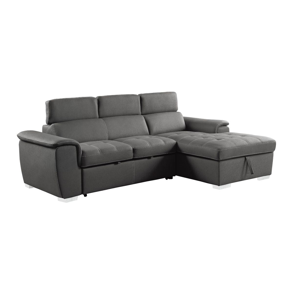 Ferriday - 2 Piece Sectional With Adjustable Headrests, Pull-Out Bed And Right Chaise With Hidden Storage