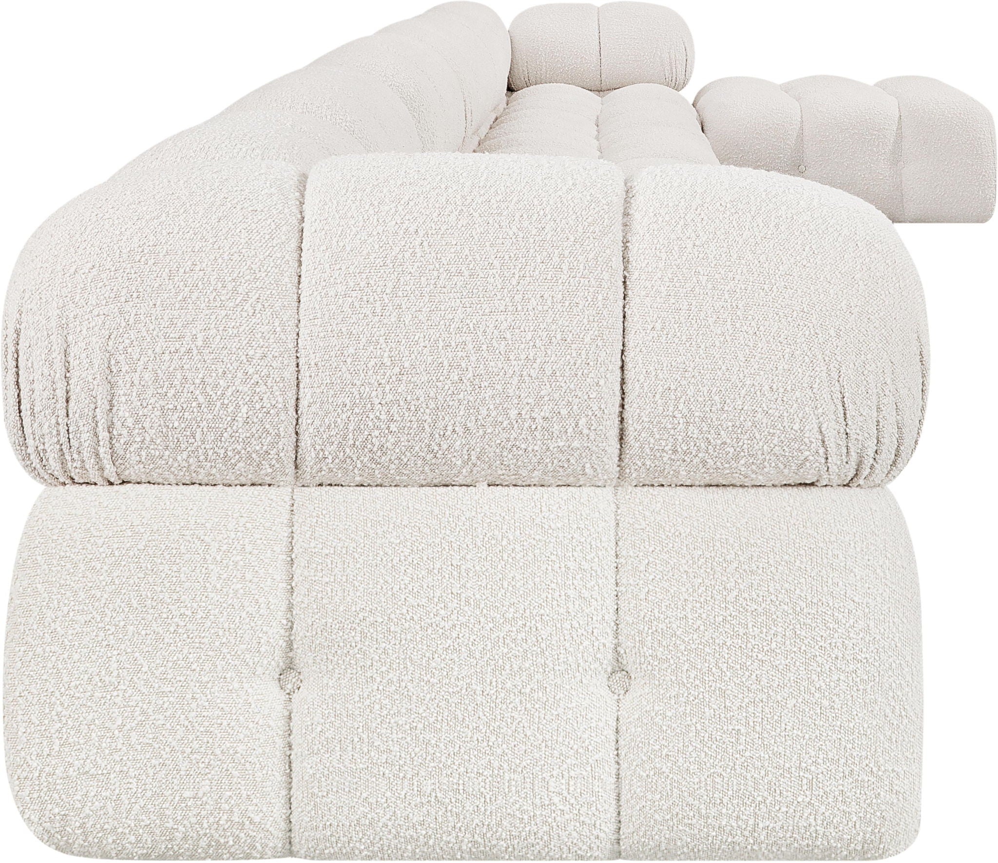Ames - 7 Piece Boucle Fabric Modular L-Shaped Sectional