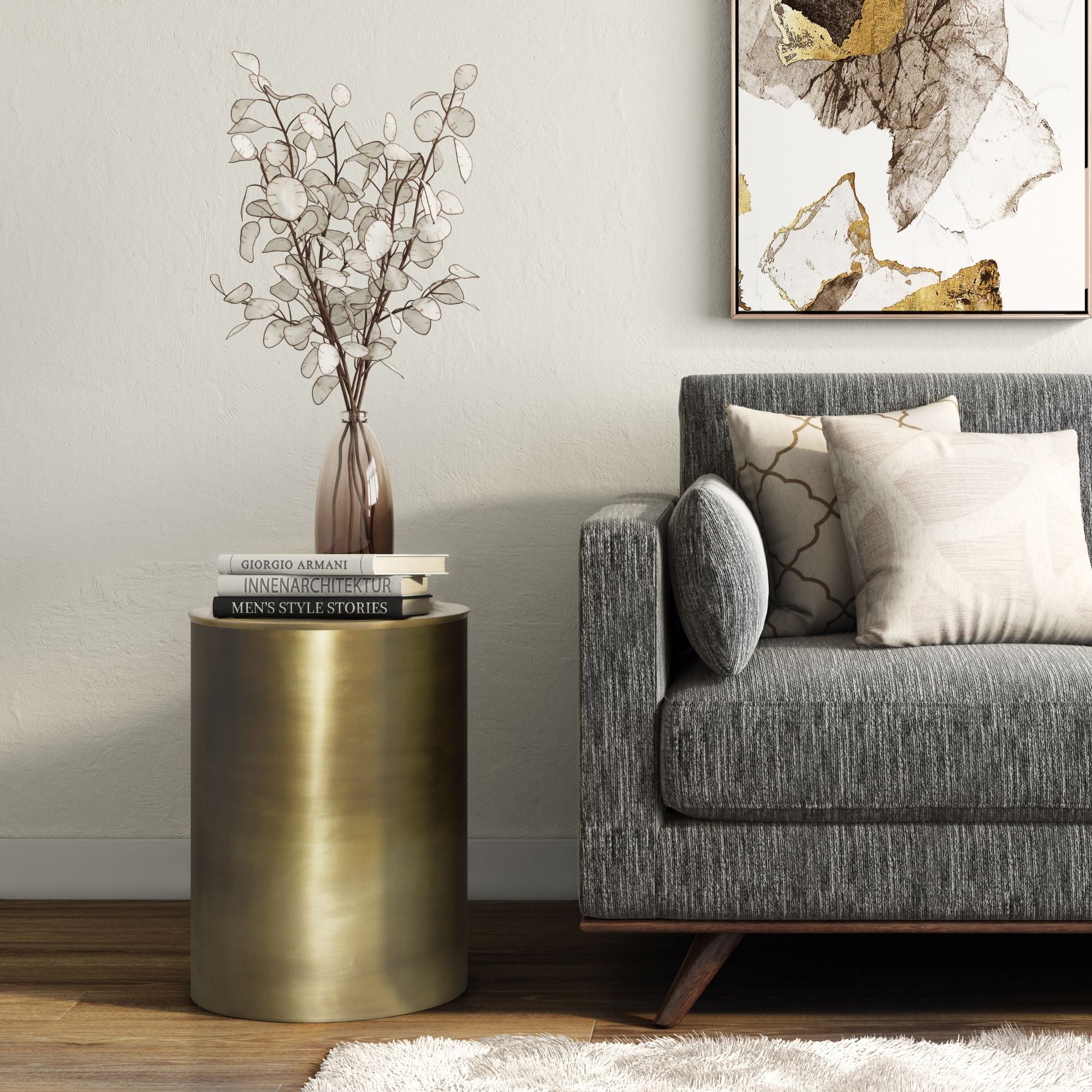 Corbin - Side Table - Antique Gold
