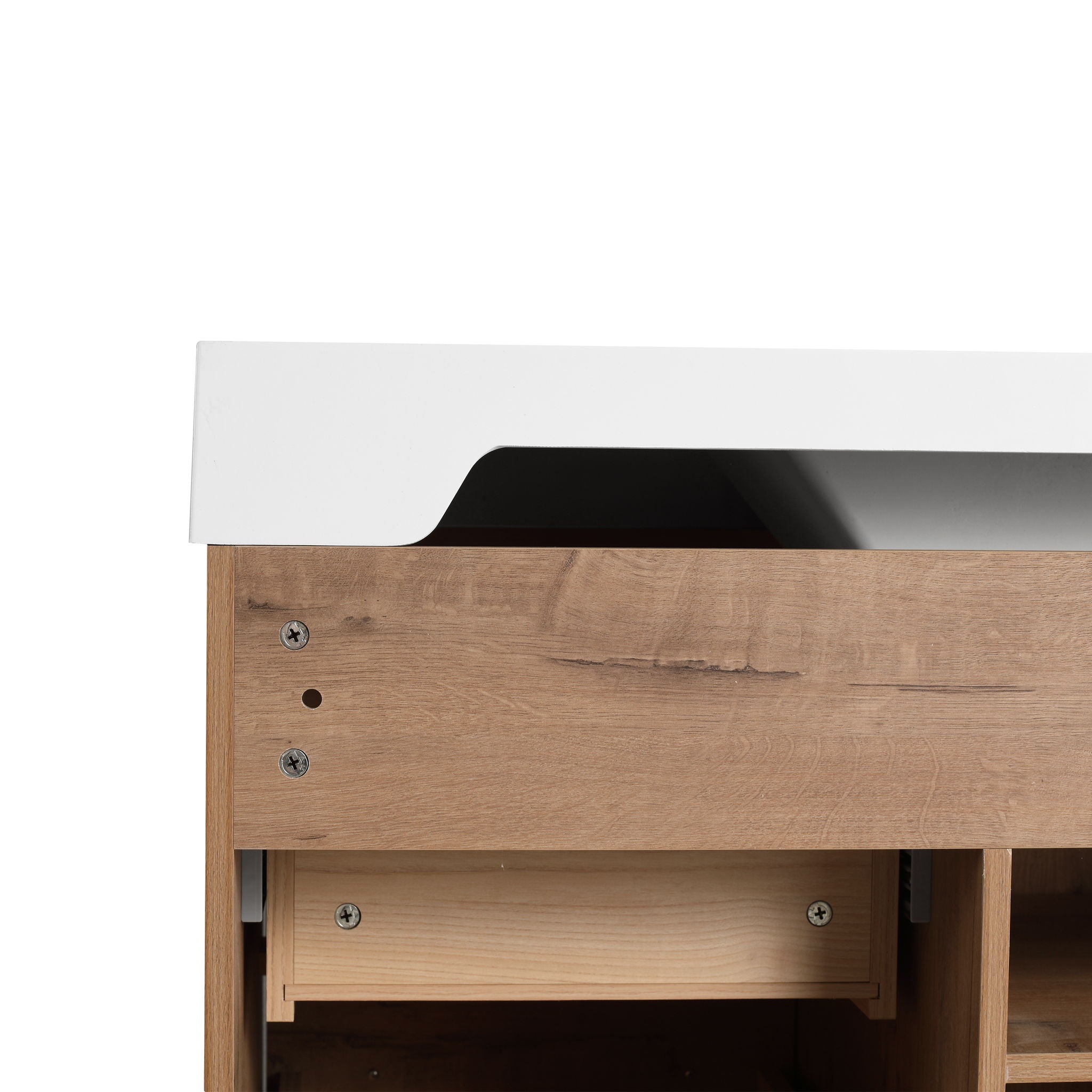 48" Freestanding Bathroom Vanity With Sink, Soft Close Cabinet Doors, 4 Drawers - Imitative Oak