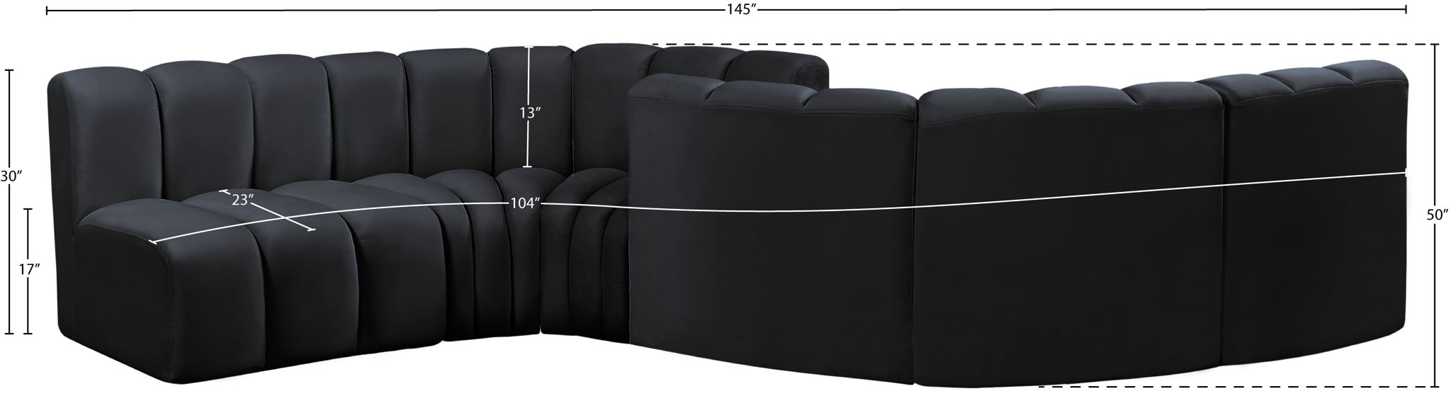 Arc - Velvet 6 Piece Modular Sofa
