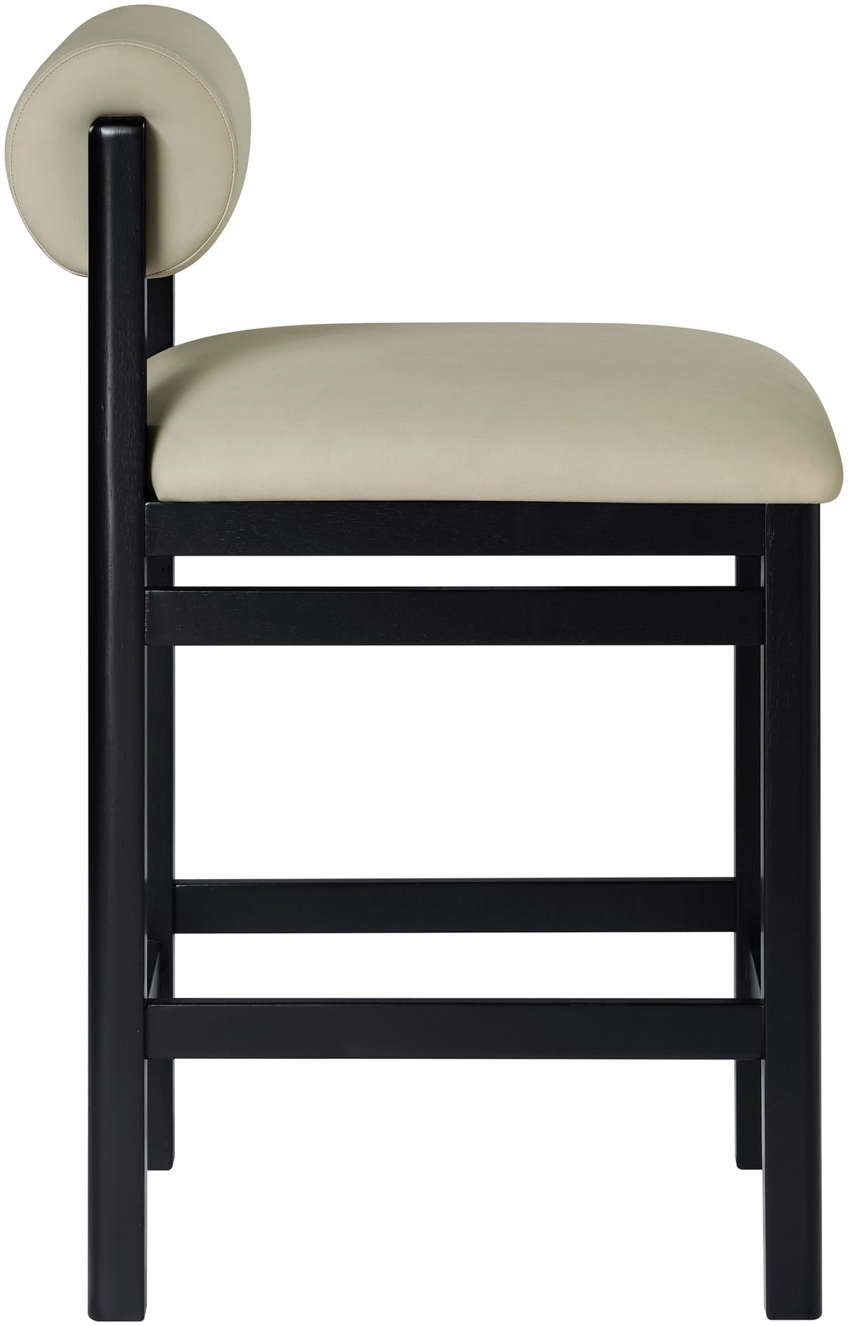 Roundhill - Faux Leather Counter Stool - Black Frame