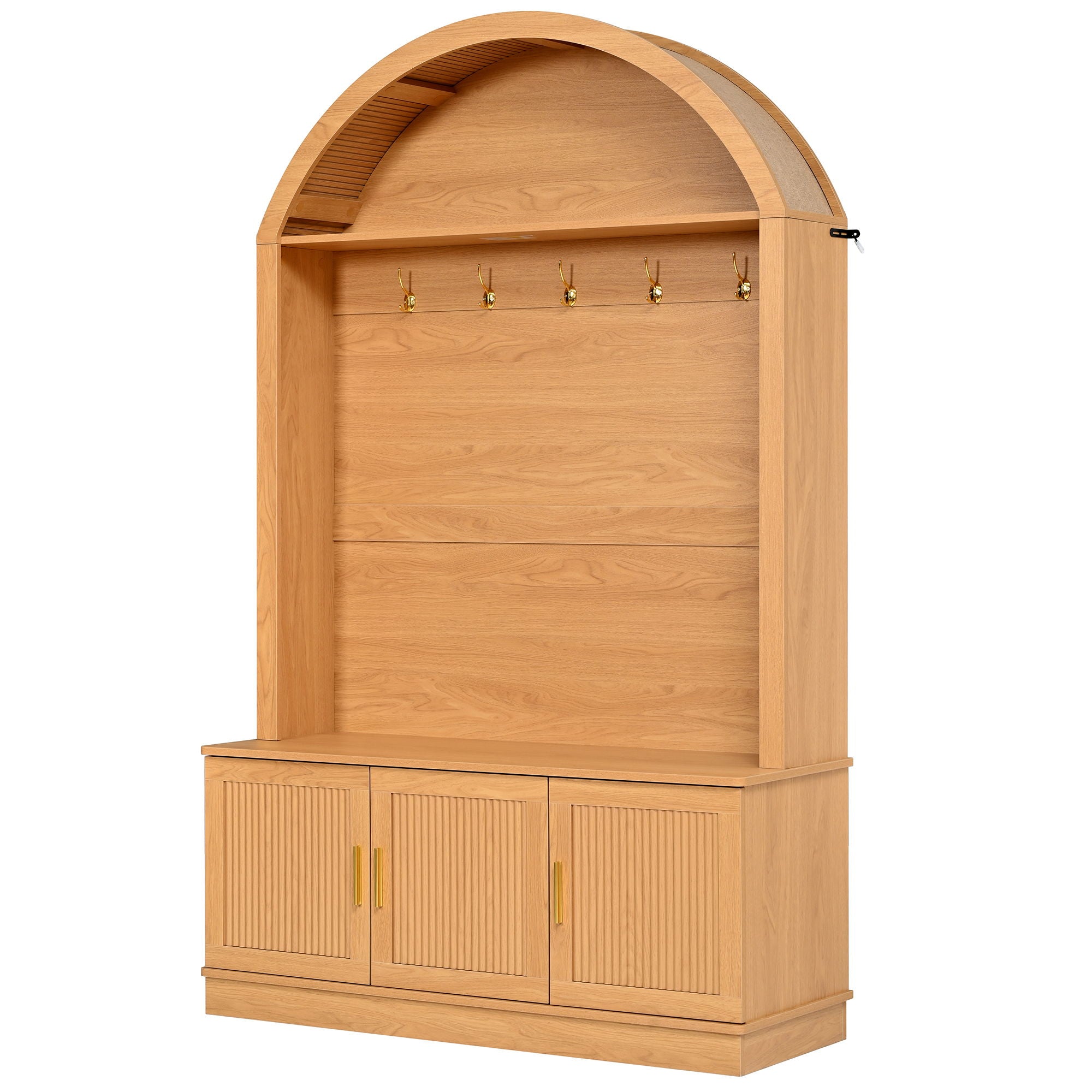 Arched Top Hall Tree With 5 Hooks