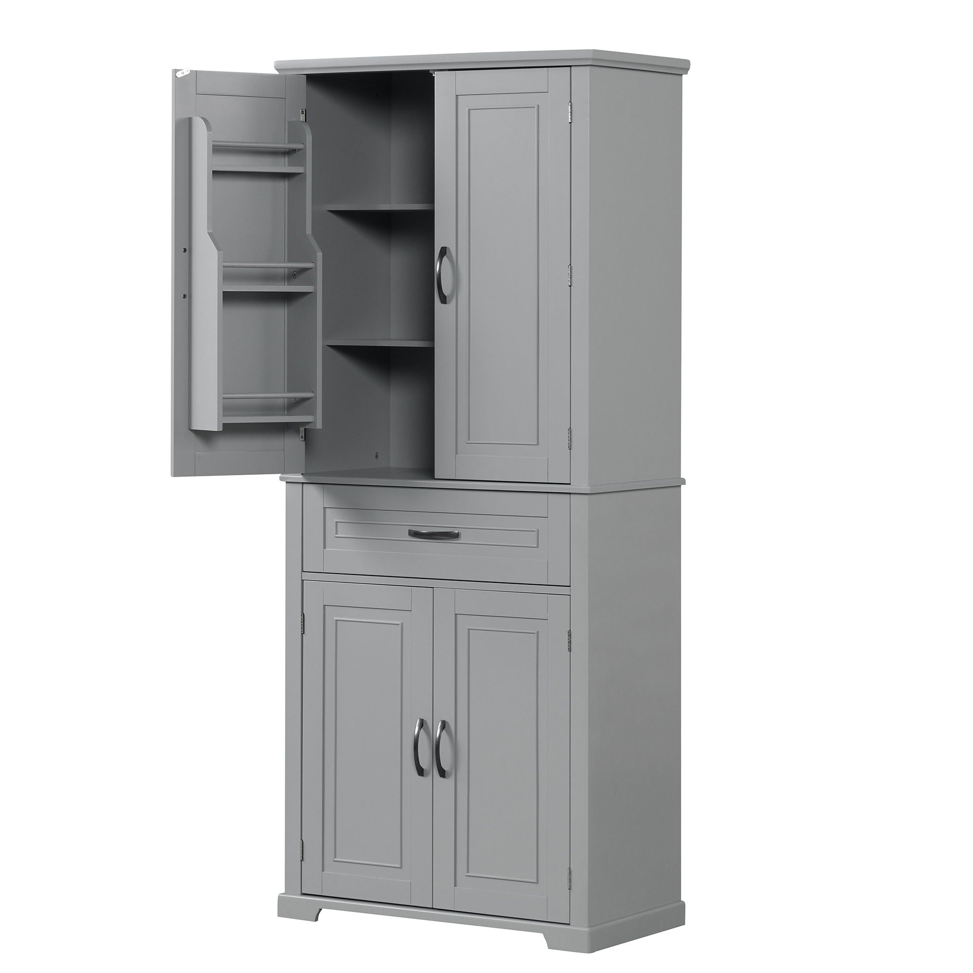 Bathroom Storage Cabinet With Doors And Drawer, Adjustable Shelf