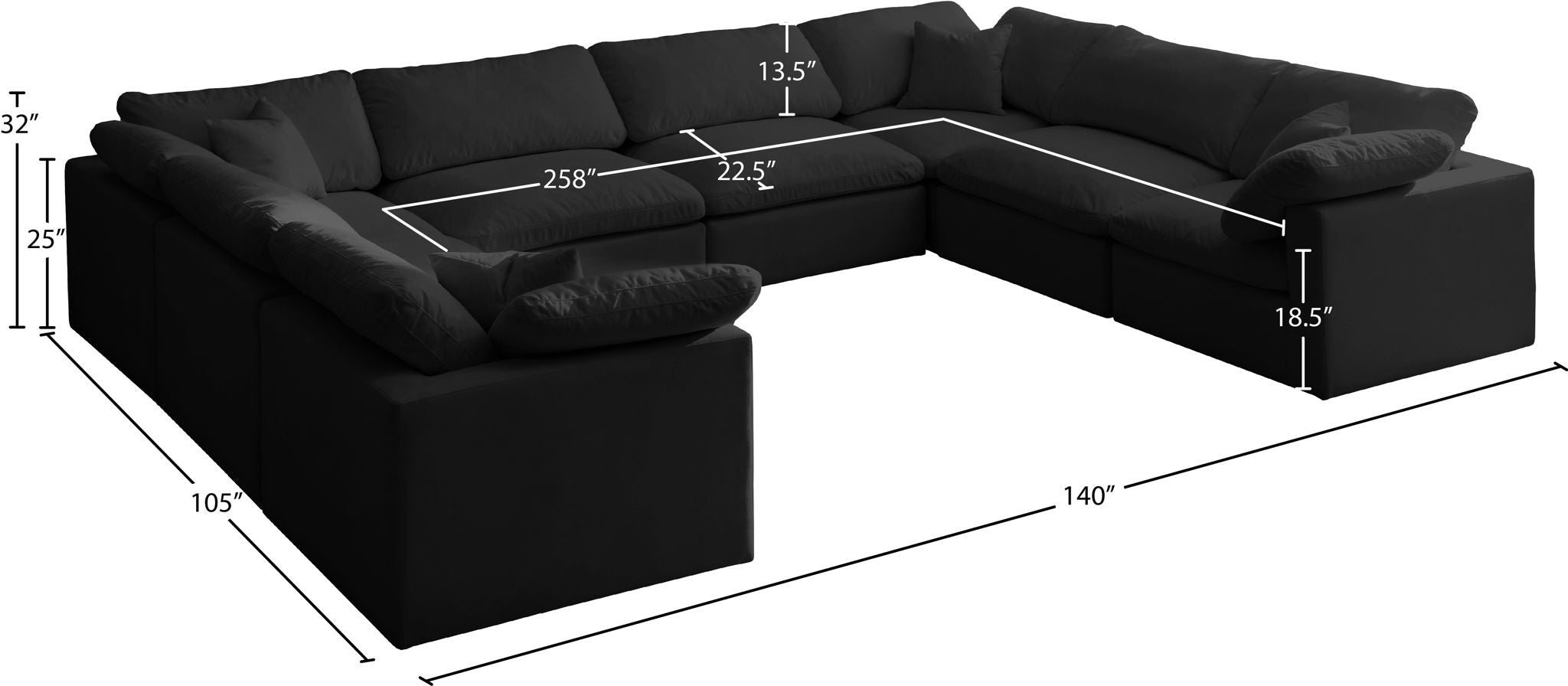 Plush - 8 Piece Modular Sectional