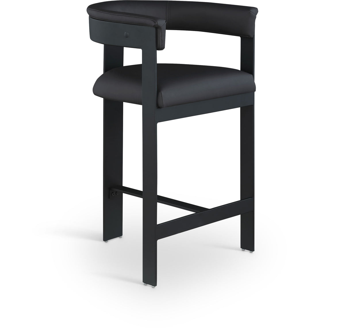 Romeo - Faux Leather Counter Stool With Black Base (Set of 2)