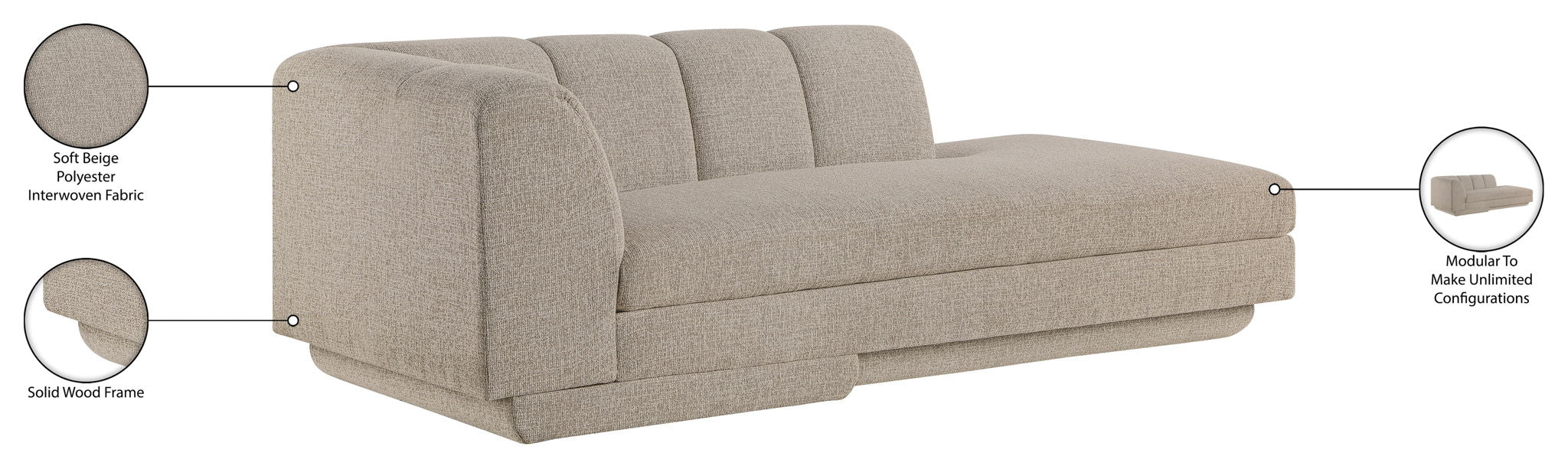 Modari - Fabric Upholstered Chaise