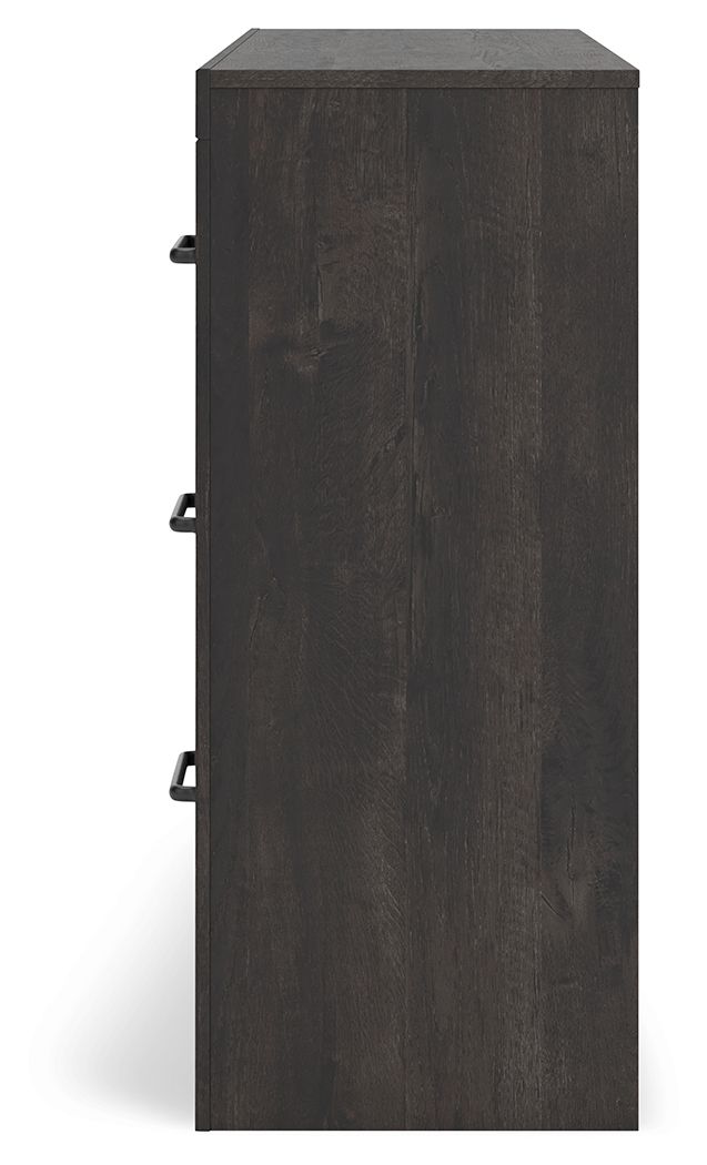 Hollivern - Six Drawer Dresser - Dark Gray