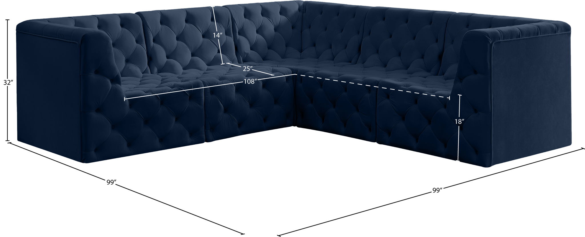 Tuft - 5 Piece Modular Sectional