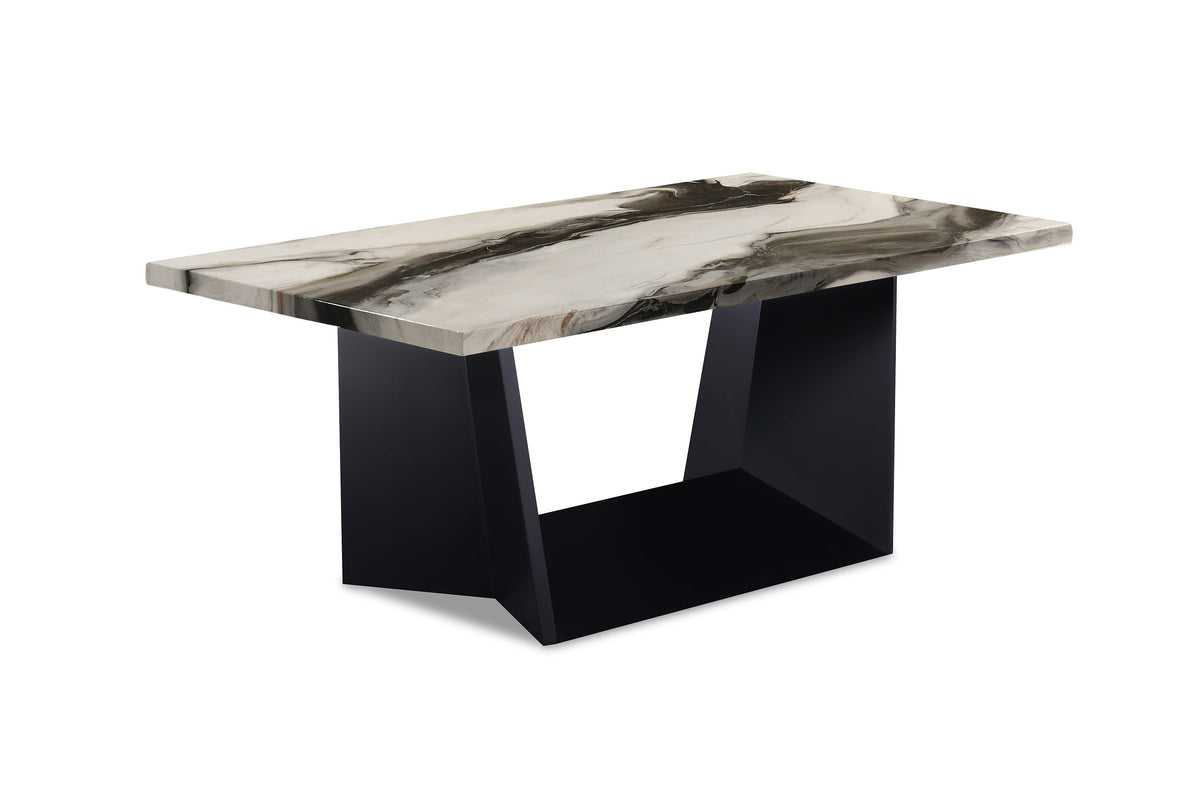 Adea Brown/Black 3-Piece Faux Marble Top Cocktail Table Set