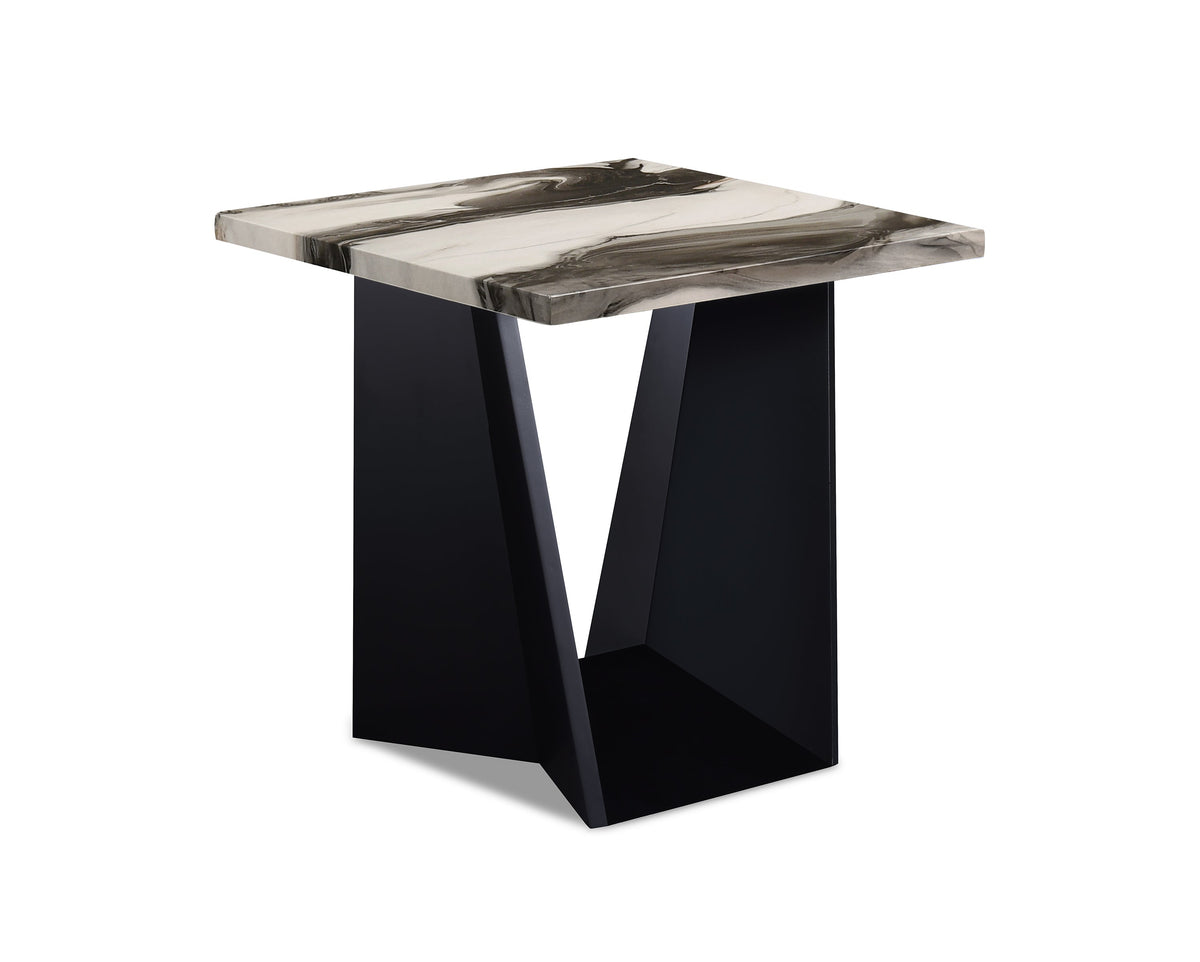 Adea Brown/Black 3-Piece Faux Marble Top Cocktail Table Set