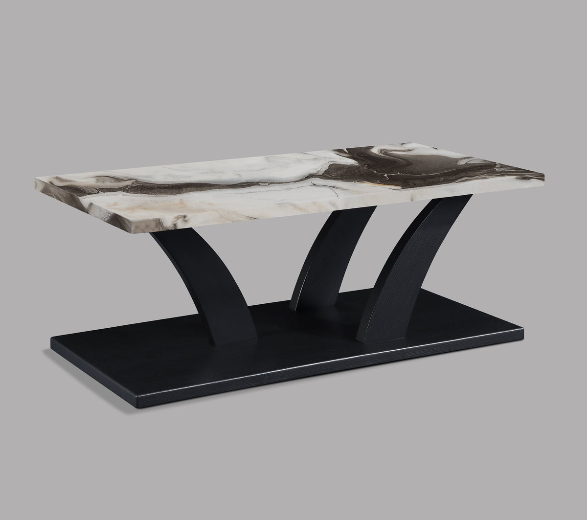 Zion Black 3-Piece Faux Marble Occasional Table Set