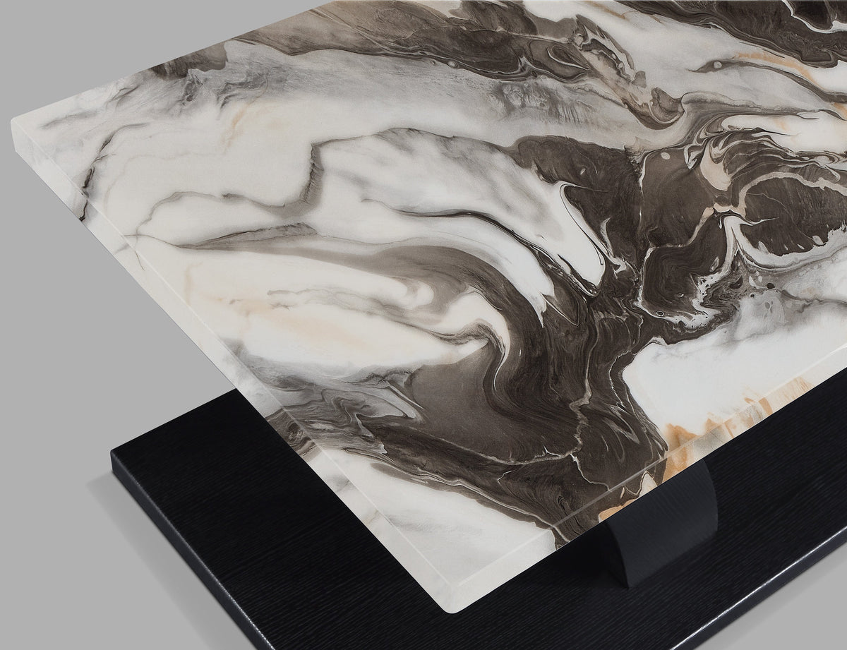 Zion Black 3-Piece Faux Marble Occasional Table Set