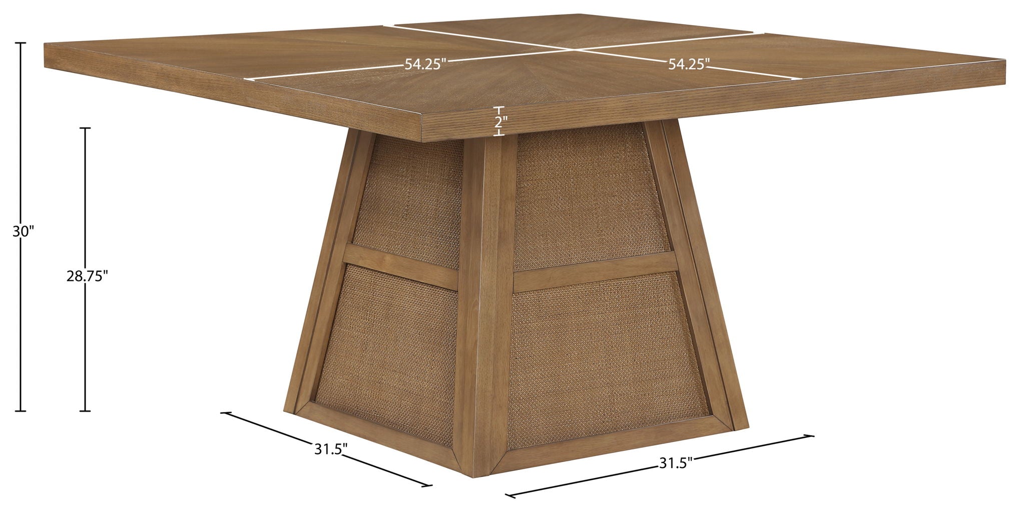 Fenwick - Cane Oak Veneer And Solid Wood Dining Table