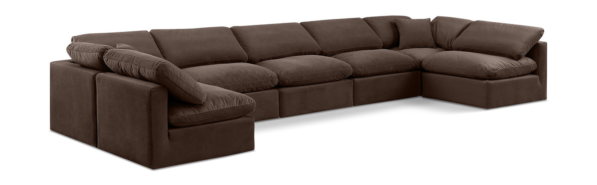 Indulge - Velvet 7 Piece Modular U-Shaped Sectional