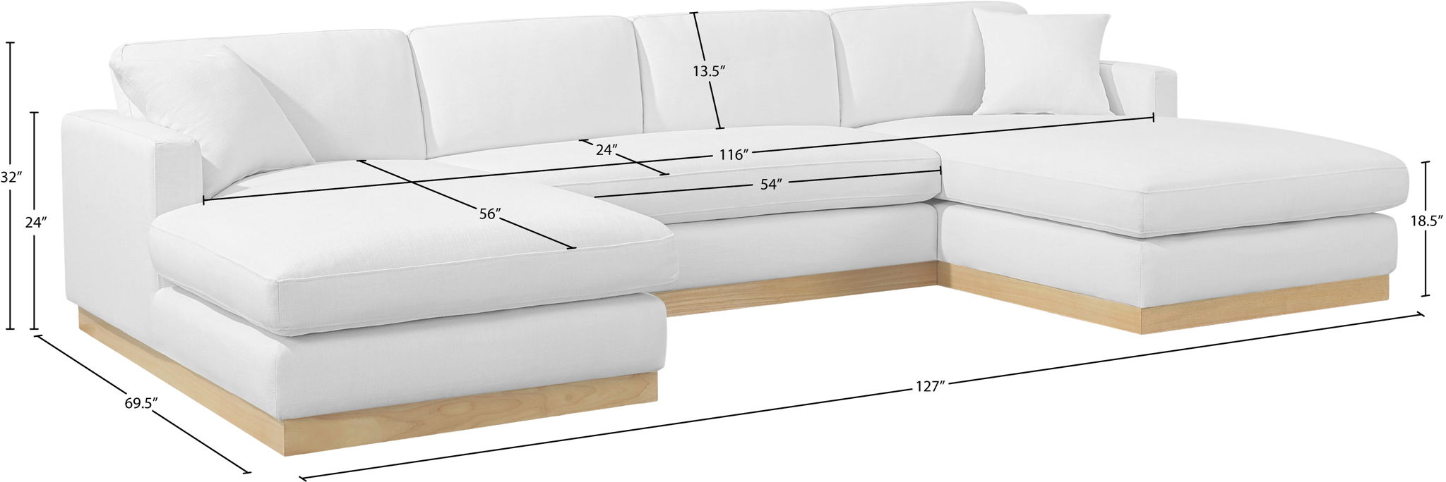 Johanna - 3 Piece Sectional - Natural Base