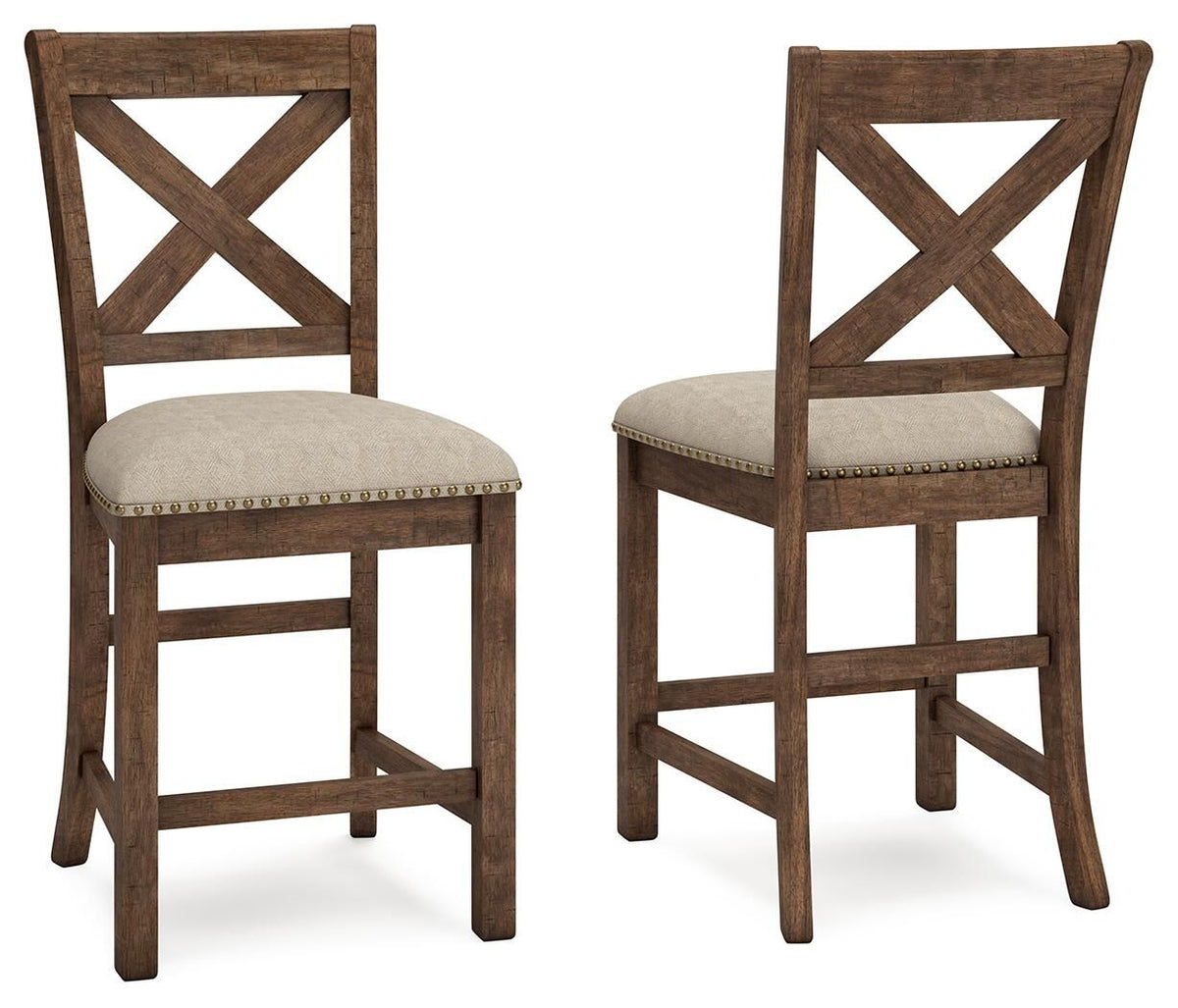 Moriville - Upholstered Barstool (Set of 2) - Beige
