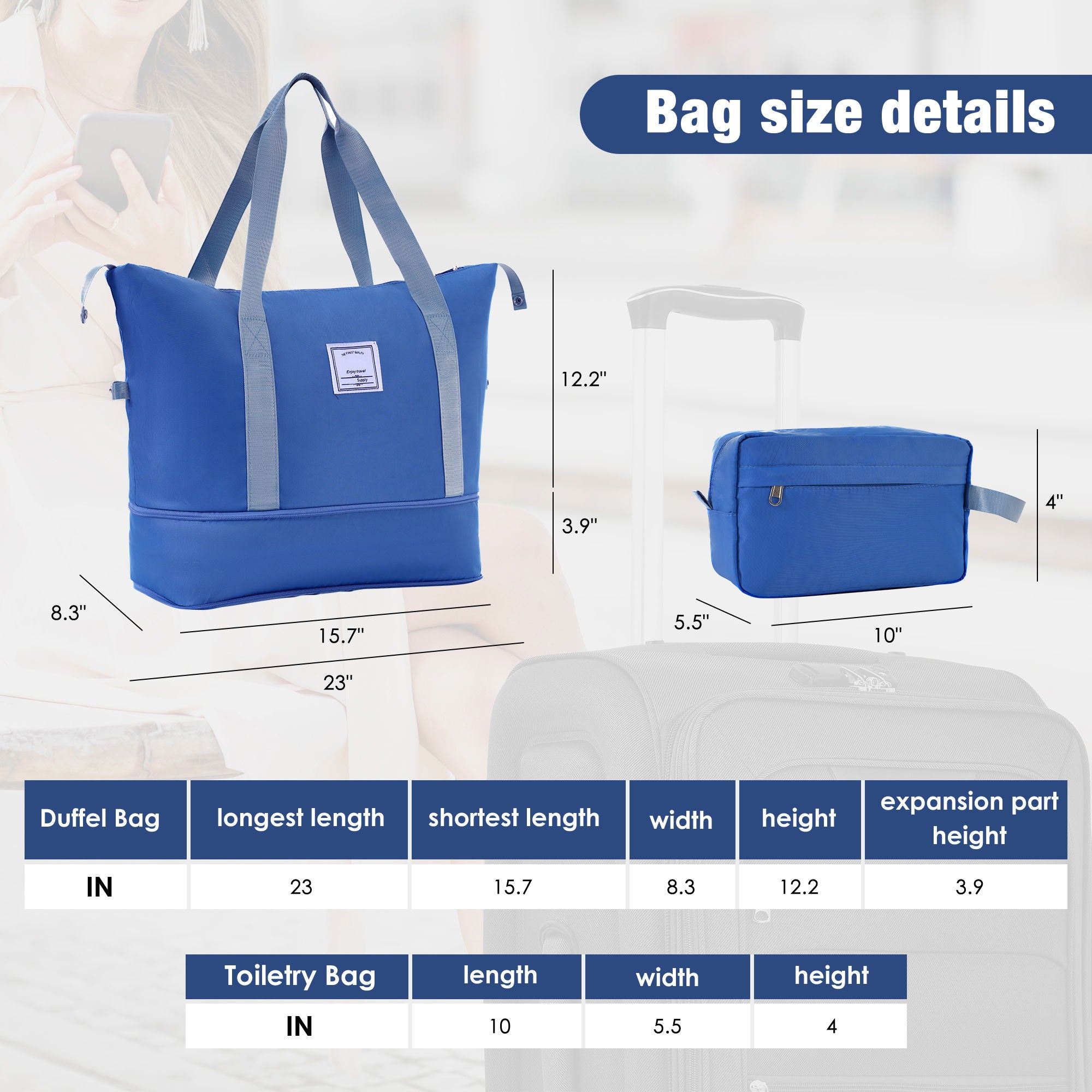 Softside Luggage Expandable Set With Duffel Bag Upright Spinner