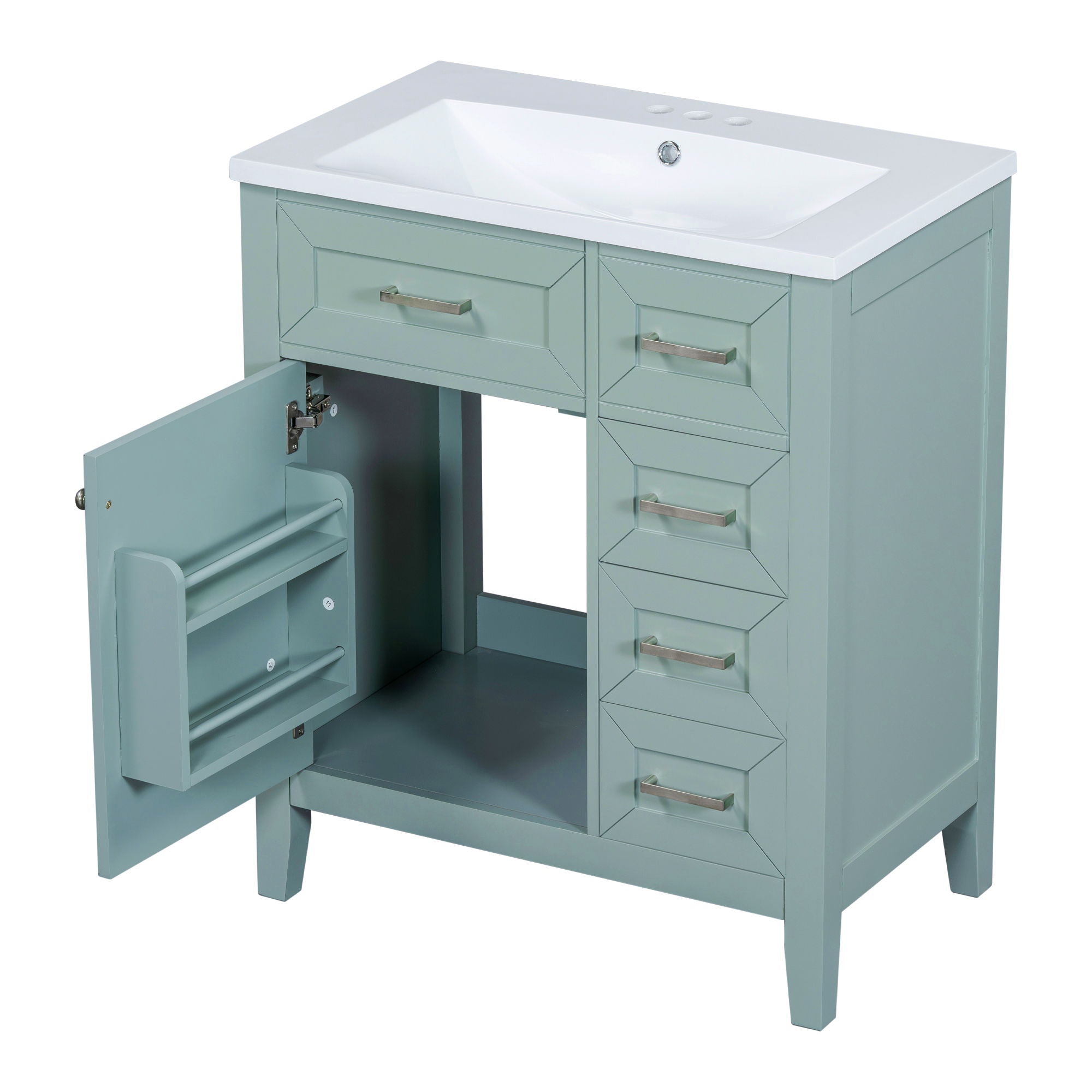 Modern Bathroom Vanity With Sink Combo, 3 Drawers