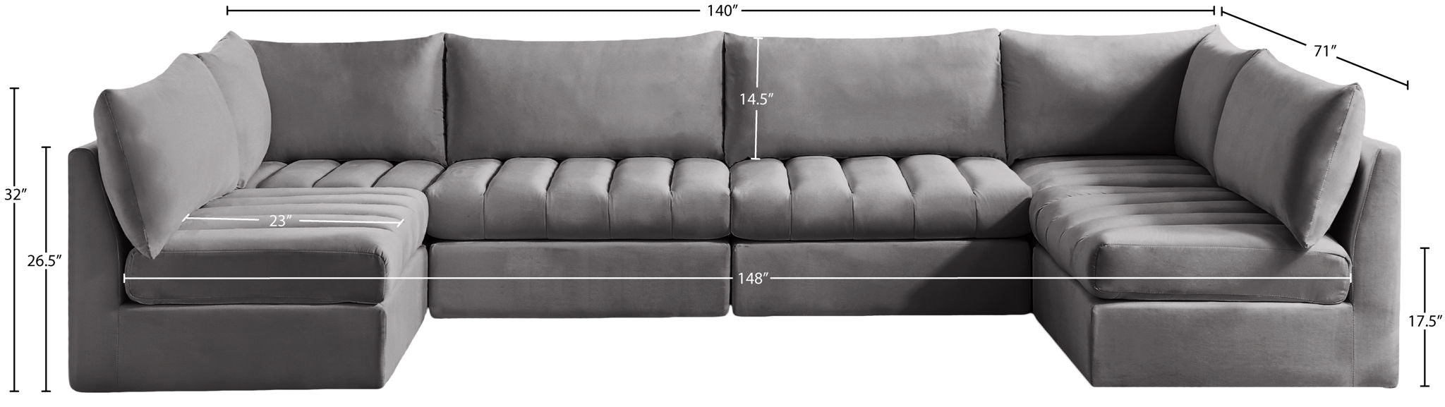 Jacob - Modular U-Shaped Sectional 6 Piece