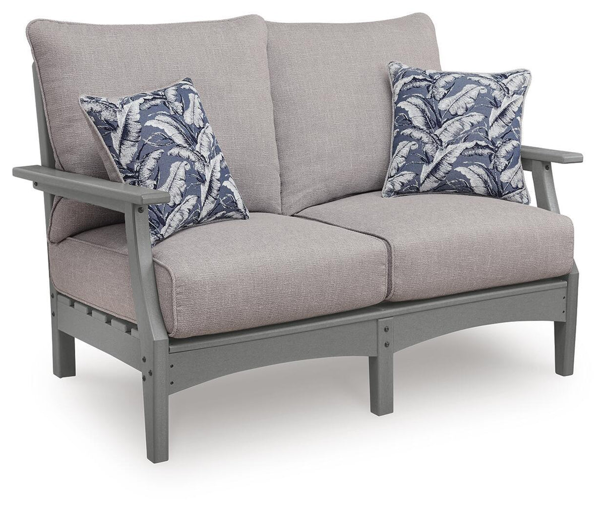Cove Beach - Loveseat With Cushion - Gray