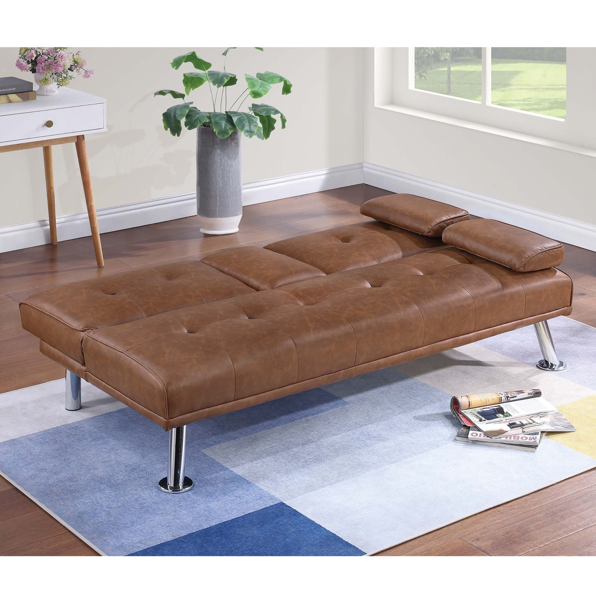 Adjustable Sofa With Fold Down Table And Cup Holders