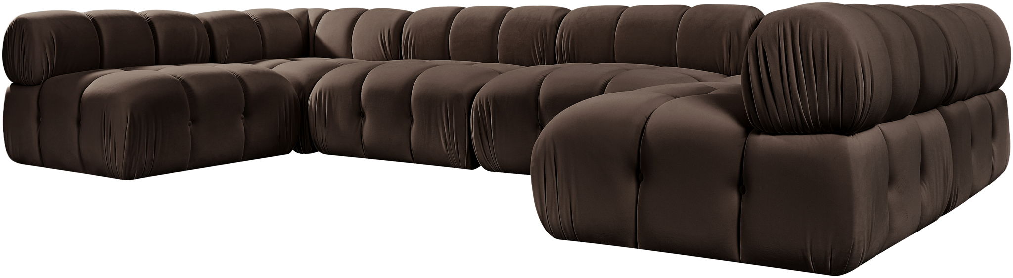 Orin - U-Shaped Velvet 6 Piece Modular Sectional